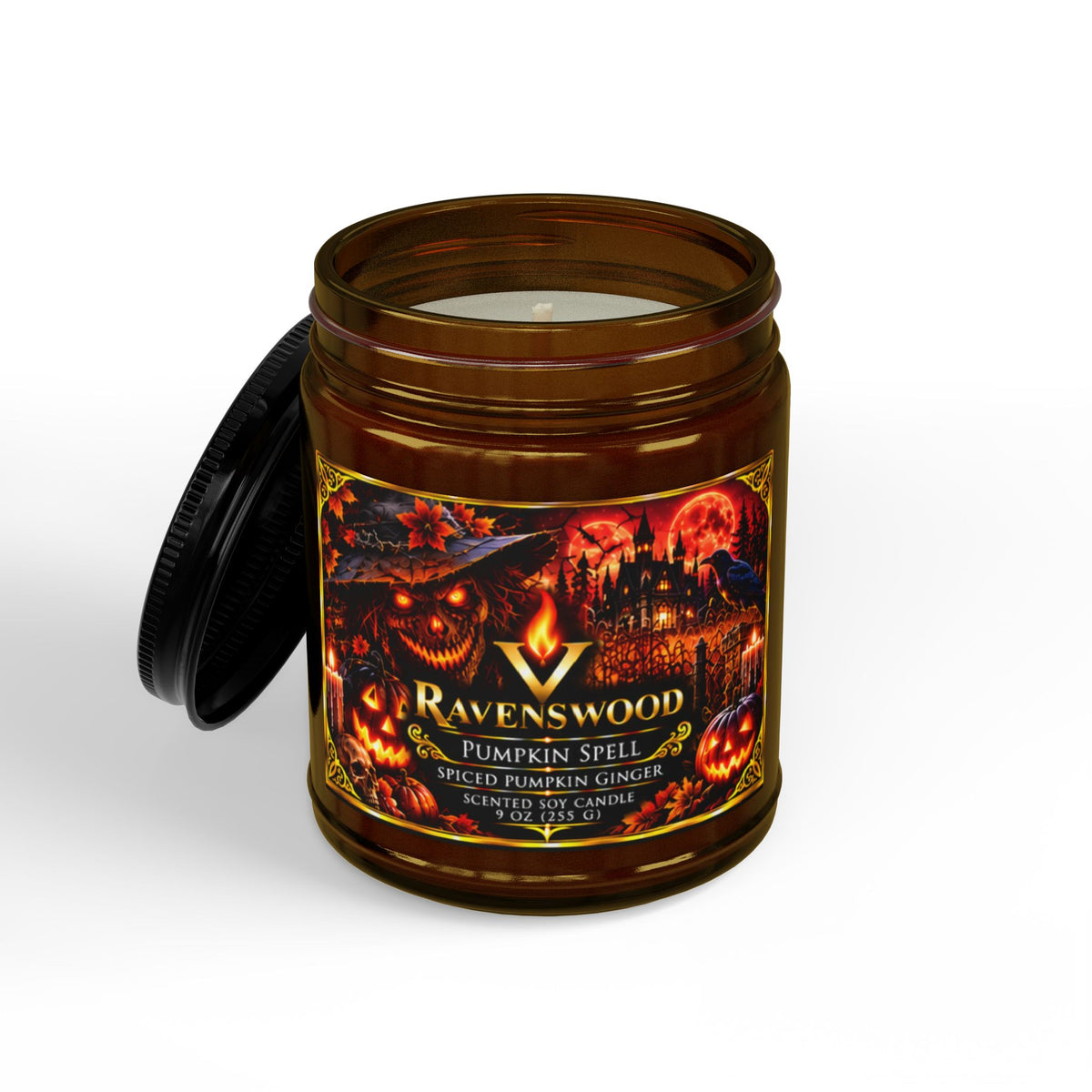 PurVelle Ravenswood Pumpkin Spell Soy Candle — Pumpkin Spice Scent ( 9oz)