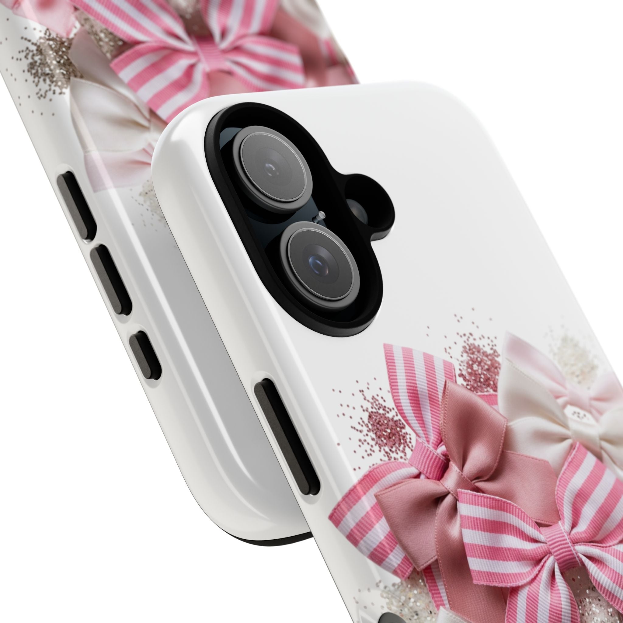 Phone Case — Pink Ribbon Bow Floral Tough Case (Cute Girly Protective Cover)
