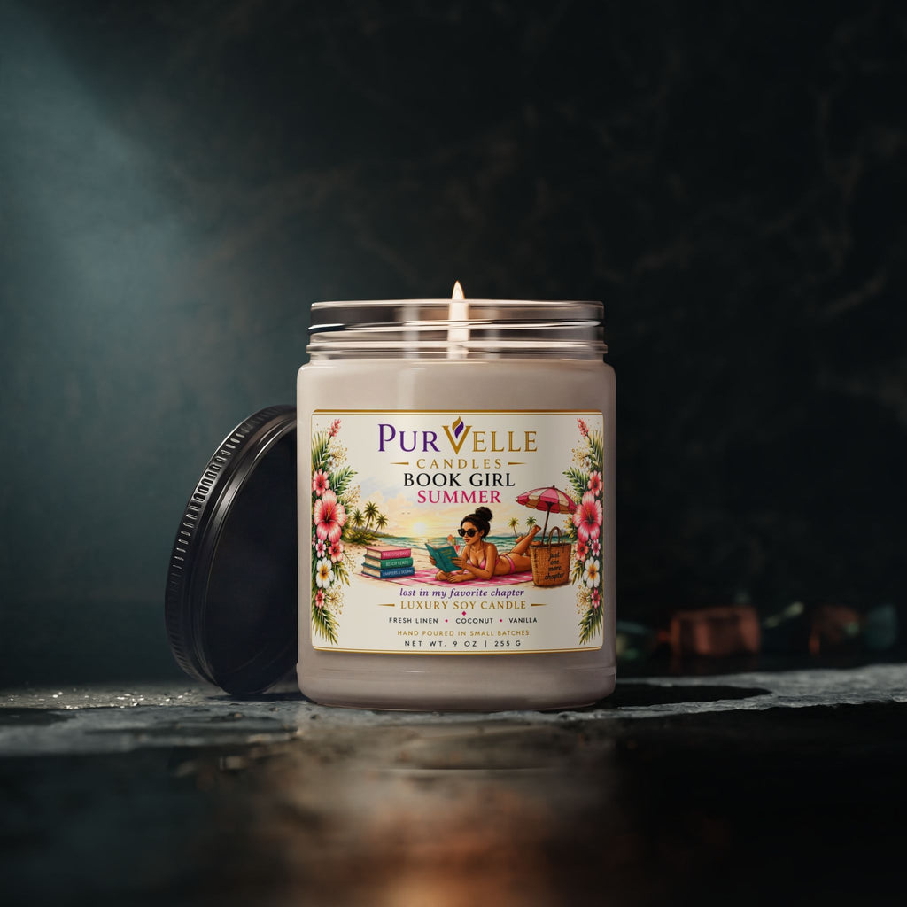 Book Girl Summer Soy Candle — 9oz Scented Jar (PurVelle)