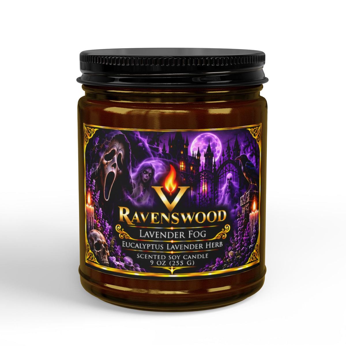 PurVelle Ravenswood Lavender Fog Soy Candle — Eucalyptus Lavender Herb (9oz)
