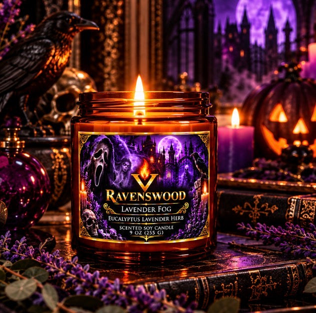 PurVelle Ravenswood Lavender Fog Soy Candle — Eucalyptus Lavender Herb (9oz)