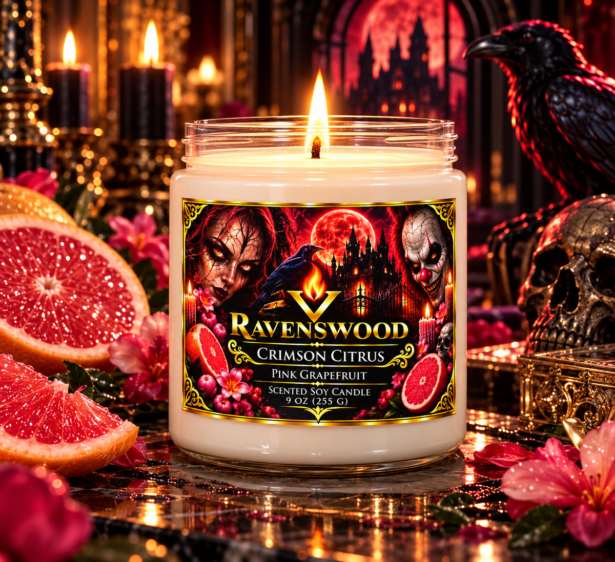 PurVelle Ravenswood Pink Grapefruit Scented Soy Candle —( 9 oz)