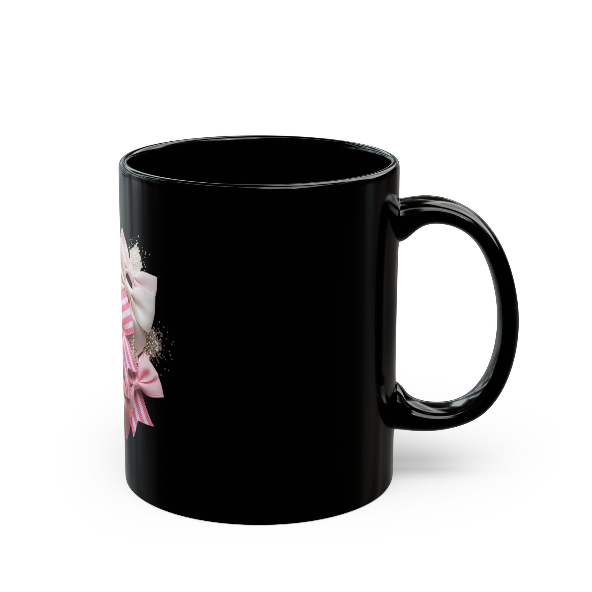 Pink Bow Cluster Mug — Cute Decorative Ribbon Coffee Cup