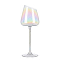 Slanted Iridescent Wine Glass, Single 15.8oz 9.84in Clear Glass