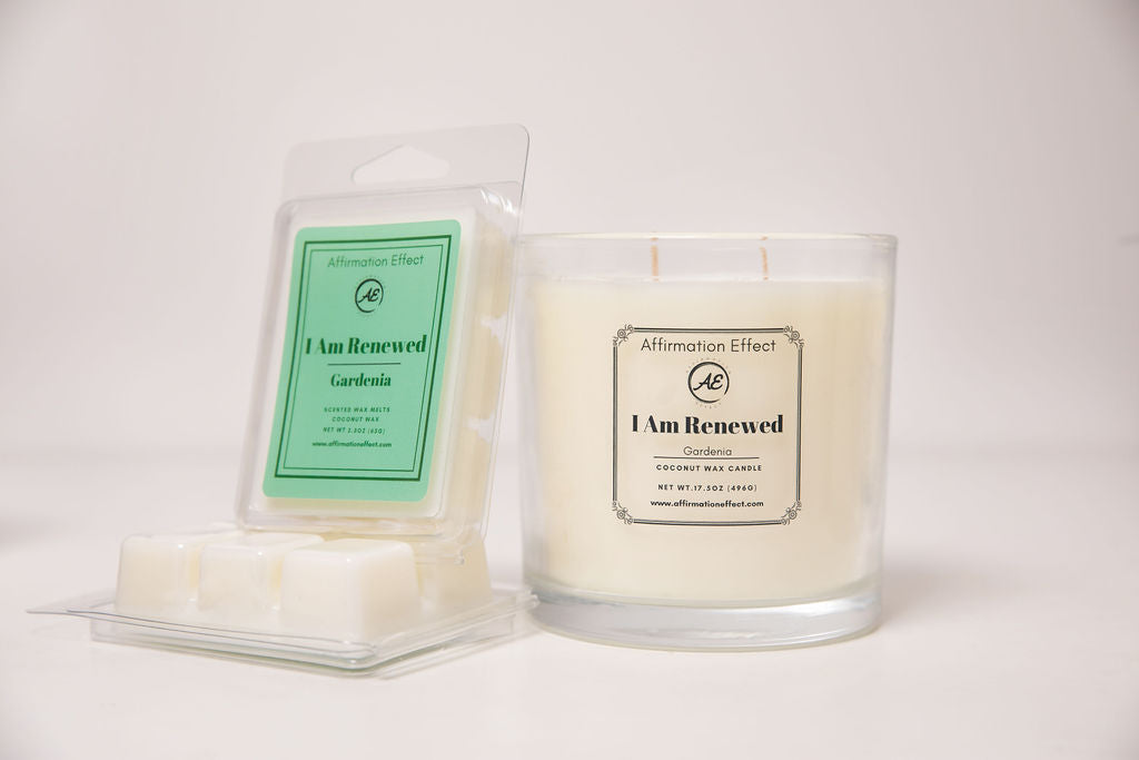 Gardenia "I Am Renewed" Affirmation Candle - 17.5 OZ