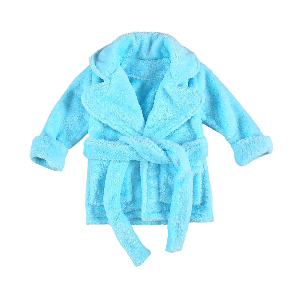 1-6Y Autumn Winter Kids Girls Bathrobe Sleepwear Solid Fur Long Sleeve Turn Down Collar Pocket Robes 3 Colors