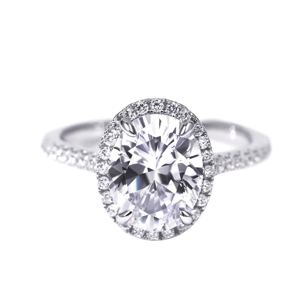 Tianyu Jewelry Manufacturer 18k White Gold Plated 925 Sterling Silver Wedding Oval Cut Moissanite Engagement Rings for Women