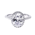 Tianyu Jewelry Manufacturer 18k White Gold Plated 925 Sterling Silver Wedding Oval Cut Moissanite Engagement Rings for Women