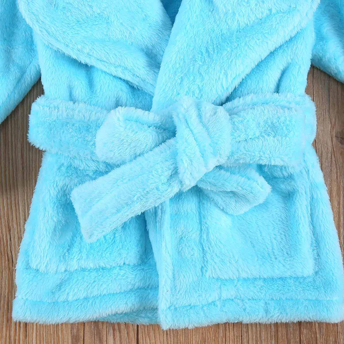 1-6Y Autumn Winter Kids Girls Bathrobe Sleepwear Solid Fur Long Sleeve Turn Down Collar Pocket Robes 3 Colors