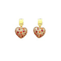 Coco's Golden Heart Drop Earrings With Crystal Rhinestone Inlay For Women Party Romantic Style