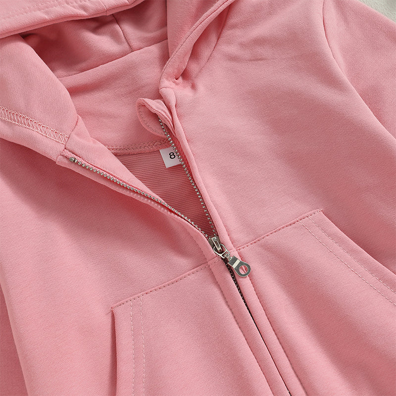 2023-06-22 Lioraitiin 0-5Years Toddler Boys Girls Hoodies Jacket Solid Zip Up Hooded Long Sleeve Kids Coat Fall Winter Outerwear