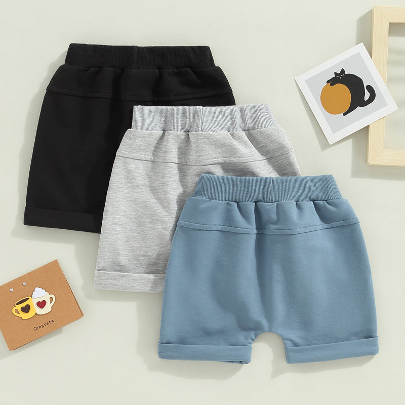 2023-01-03 Lioraitiin 0-3years Toddler Kids Boys 3Pcs Short Trousers Casual Party Street Spring Summer Solid Drawstring Pants