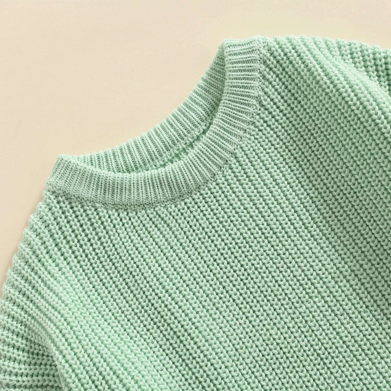 Lioraitiin 0-5Years Toddler Baby Round Neck Sweaters, Winter Warm Long Sleeve Candy Color Knit Pullovers