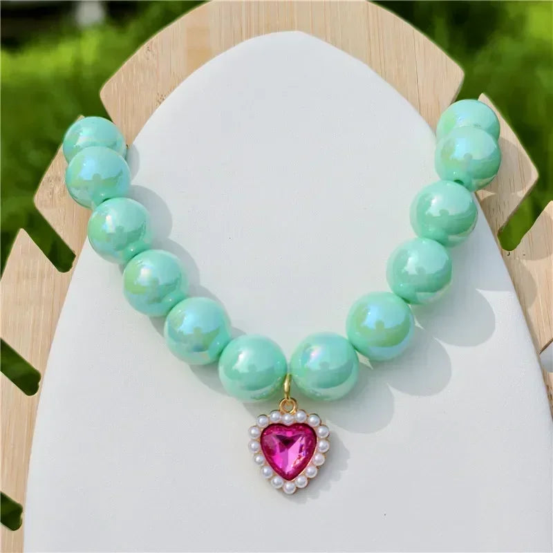 Adjustable Pet Collar Pearl Love Necklace Cat Collar Puppy Accessories Dog Chain Chihuahua Wedding Pet Jewelry Stuff