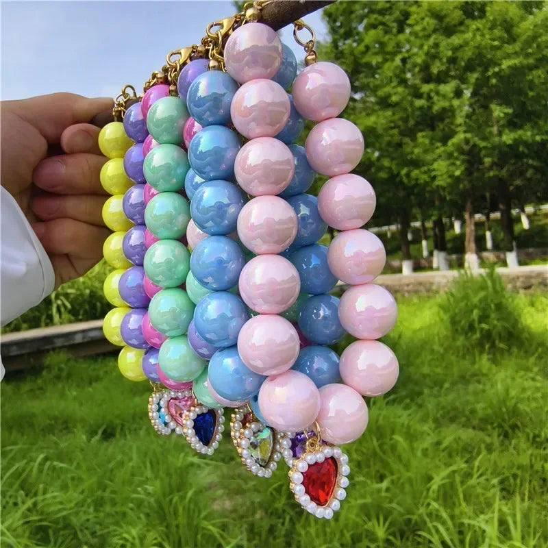 Adjustable Pet Collar Pearl Love Necklace Cat Collar Puppy Accessories Dog Chain Chihuahua Wedding Pet Jewelry Stuff