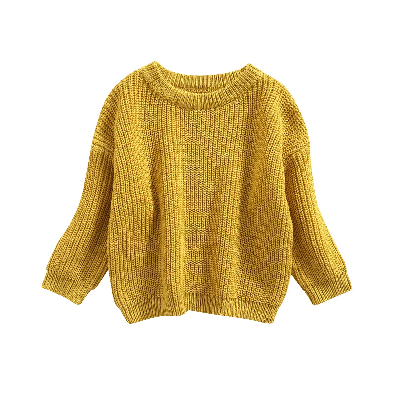 Lioraitiin 0-5Years Toddler Baby Round Neck Sweaters, Winter Warm Long Sleeve Candy Color Knit Pullovers