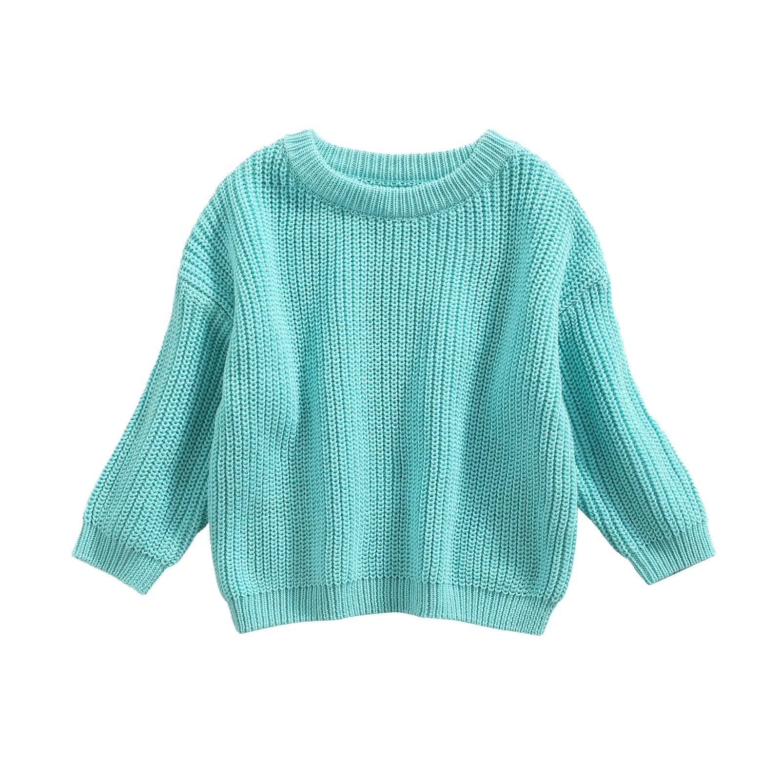 Lioraitiin 0-5Years Toddler Baby Round Neck Sweaters, Winter Warm Long Sleeve Candy Color Knit Pullovers