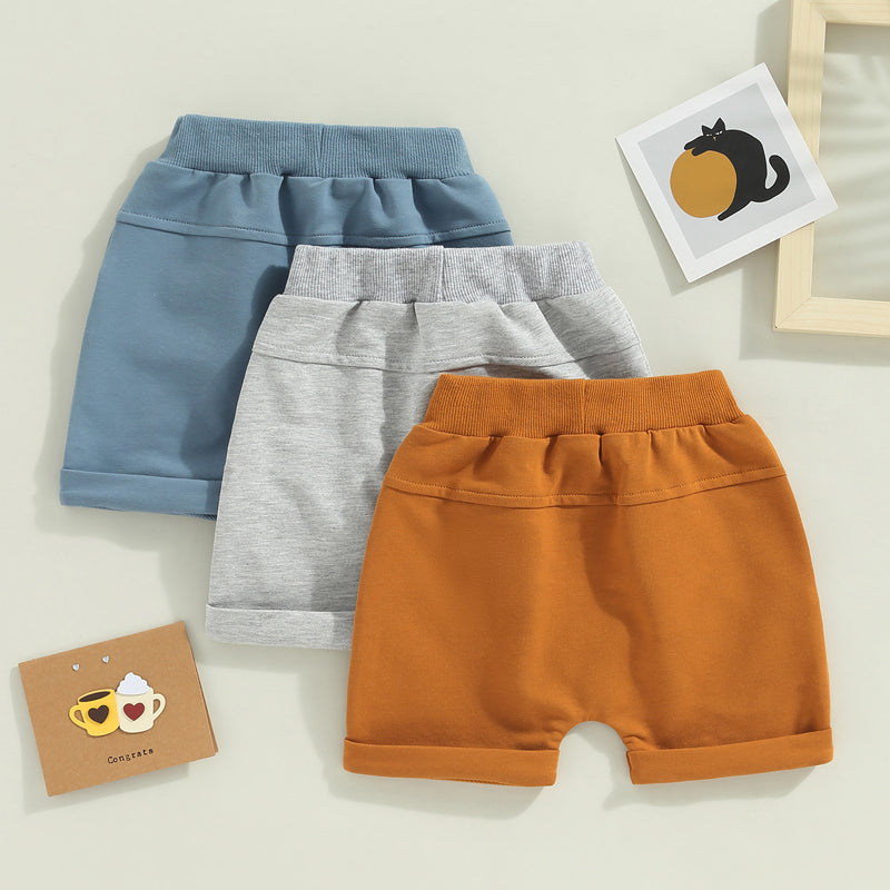 2023-01-03 Lioraitiin 0-3years Toddler Kids Boys 3Pcs Short Trousers Casual Party Street Spring Summer Solid Drawstring Pants