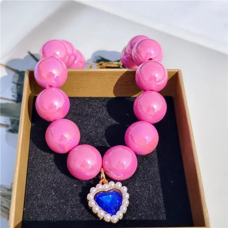 Adjustable Pet Collar Pearl Love Necklace Cat Collar Puppy Accessories Dog Chain Chihuahua Wedding Pet Jewelry Stuff