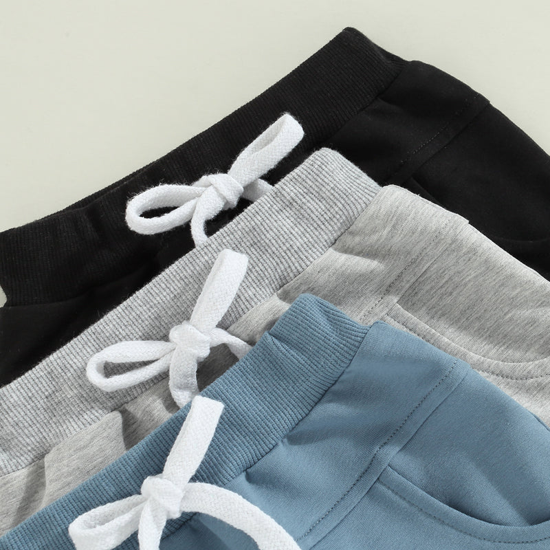 2023-01-03 Lioraitiin 0-3years Toddler Kids Boys 3Pcs Short Trousers Casual Party Street Spring Summer Solid Drawstring Pants