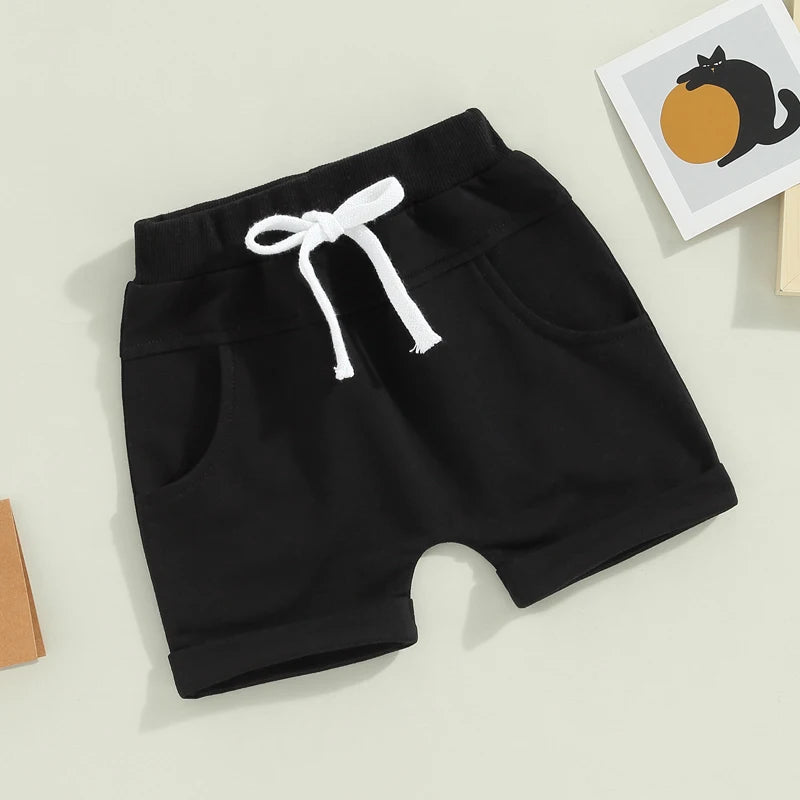 2023-01-03 Lioraitiin 0-3years Toddler Kids Boys 3Pcs Short Trousers Casual Party Street Spring Summer Solid Drawstring Pants