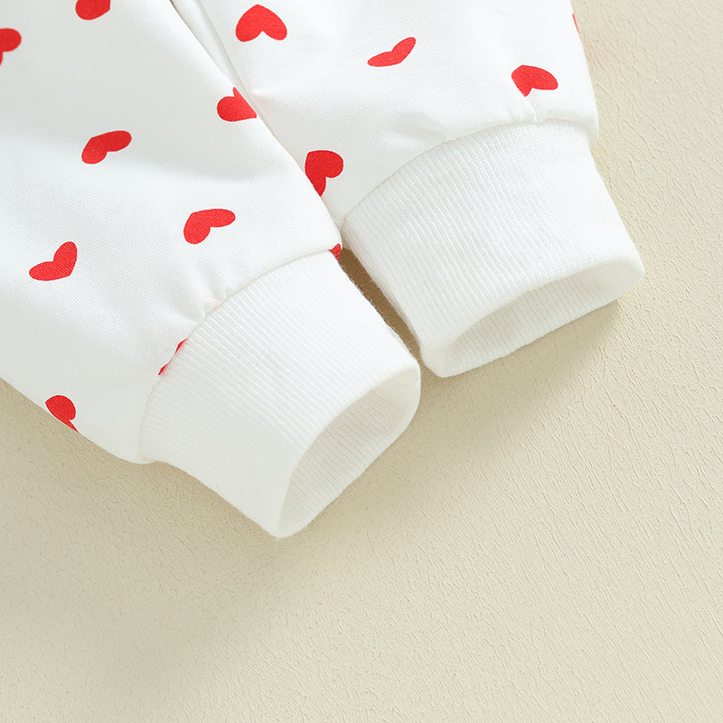 2023-11-07 Lioraitiin Baby Girl Clothes Valentine's Day Outfits Long Sleeve Ruffle Crewneck Sweatshirt Pants Infant Clothies Set