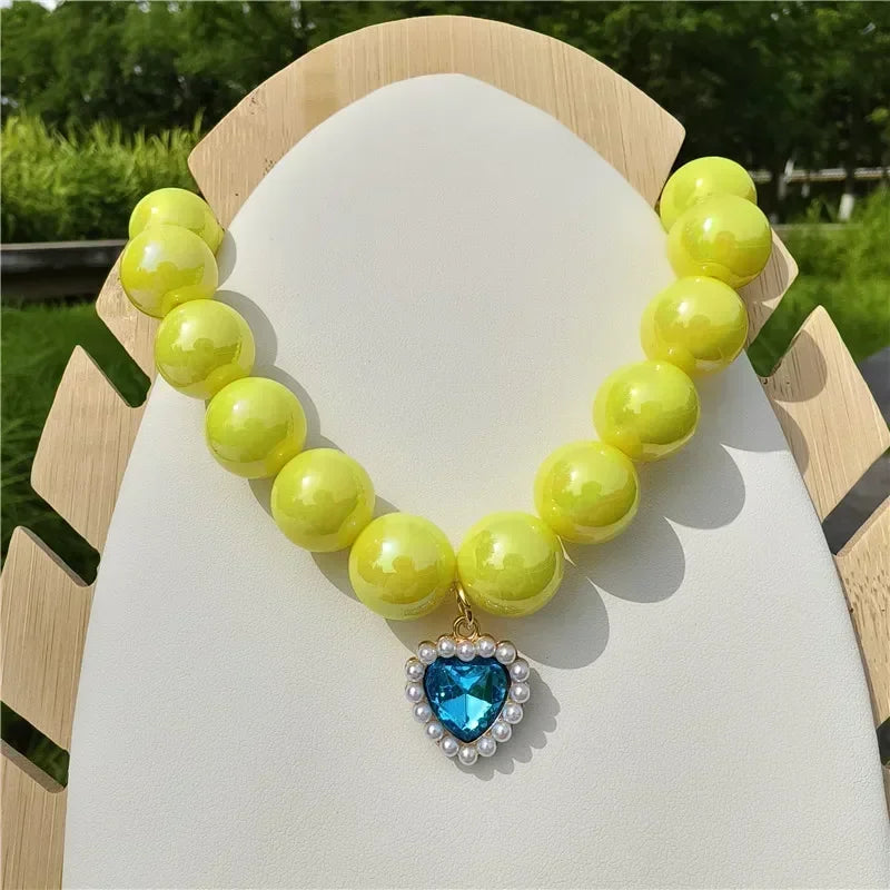Adjustable Pet Collar Pearl Love Necklace Cat Collar Puppy Accessories Dog Chain Chihuahua Wedding Pet Jewelry Stuff