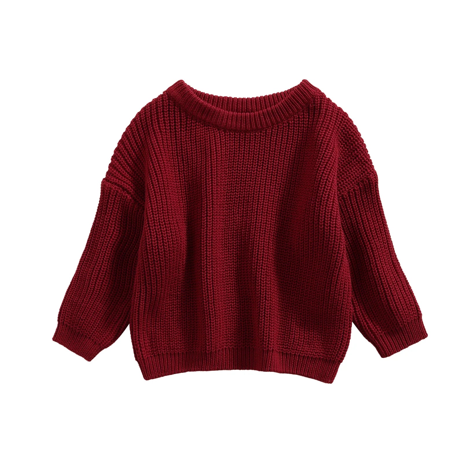 Lioraitiin 0-5Years Toddler Baby Round Neck Sweaters, Winter Warm Long Sleeve Candy Color Knit Pullovers