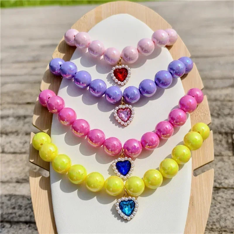 Adjustable Pet Collar Pearl Love Necklace Cat Collar Puppy Accessories Dog Chain Chihuahua Wedding Pet Jewelry Stuff