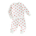 2023-11-07 Lioraitiin Baby Girl Clothes Valentine's Day Outfits Long Sleeve Ruffle Crewneck Sweatshirt Pants Infant Clothies Set