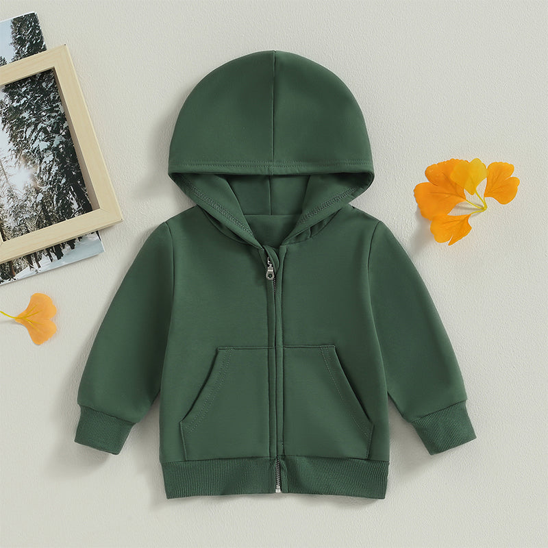 2023-06-22 Lioraitiin 0-5Years Toddler Boys Girls Hoodies Jacket Solid Zip Up Hooded Long Sleeve Kids Coat Fall Winter Outerwear