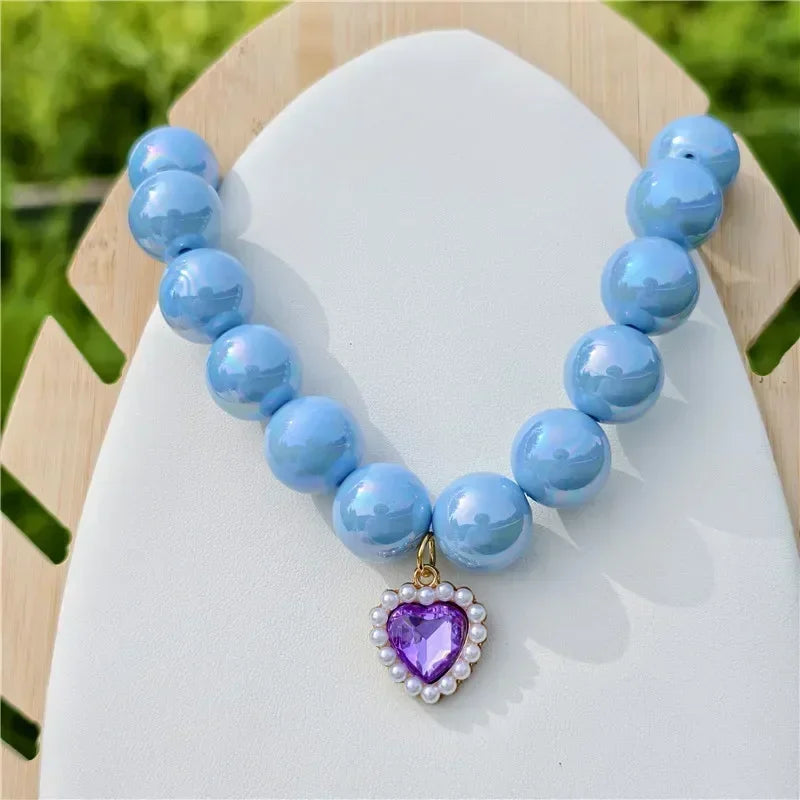 Adjustable Pet Collar Pearl Love Necklace Cat Collar Puppy Accessories Dog Chain Chihuahua Wedding Pet Jewelry Stuff