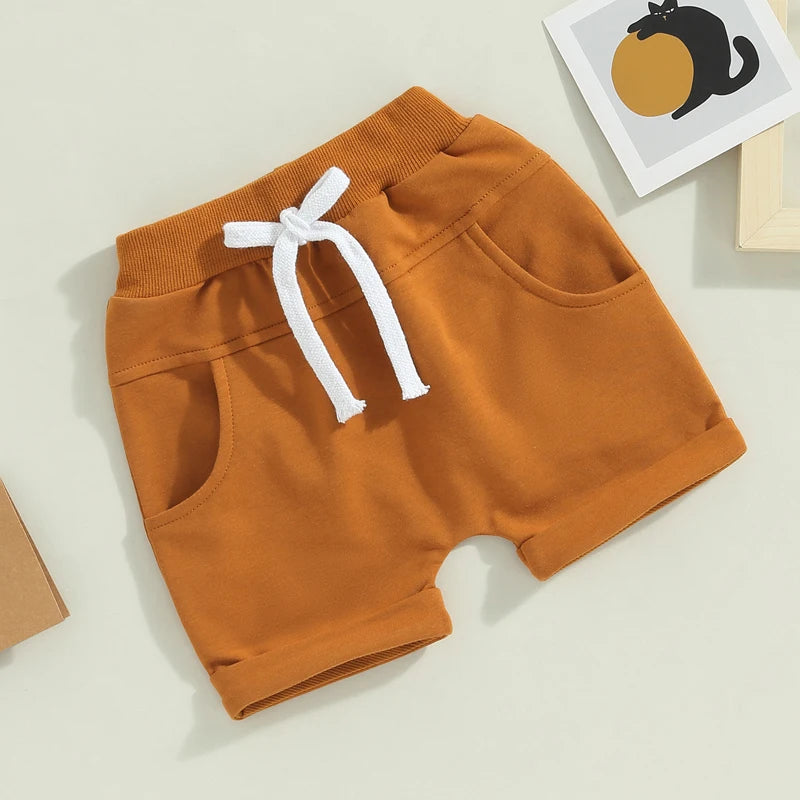 2023-01-03 Lioraitiin 0-3years Toddler Kids Boys 3Pcs Short Trousers Casual Party Street Spring Summer Solid Drawstring Pants