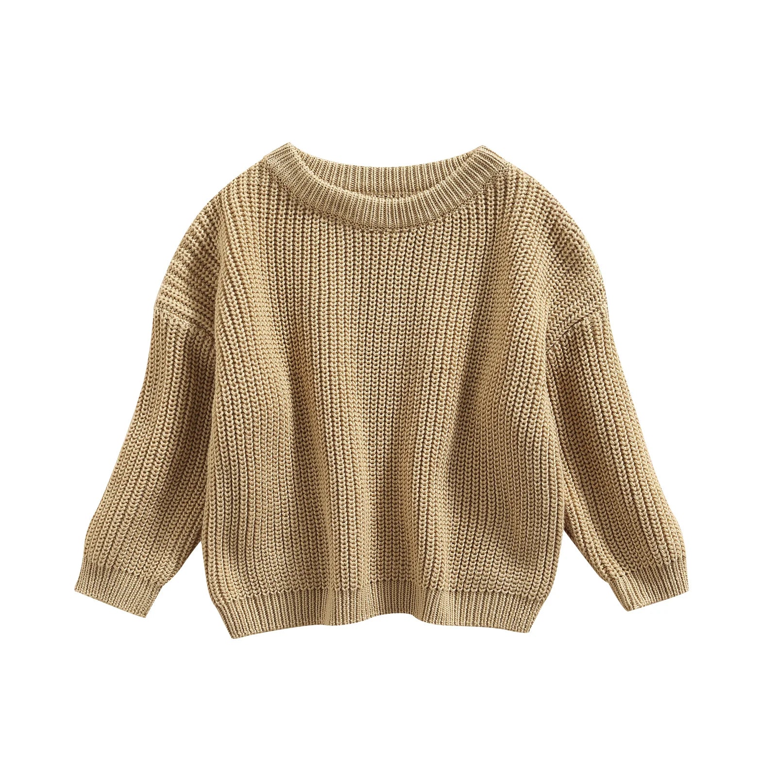 Lioraitiin 0-5Years Toddler Baby Round Neck Sweaters, Winter Warm Long Sleeve Candy Color Knit Pullovers
