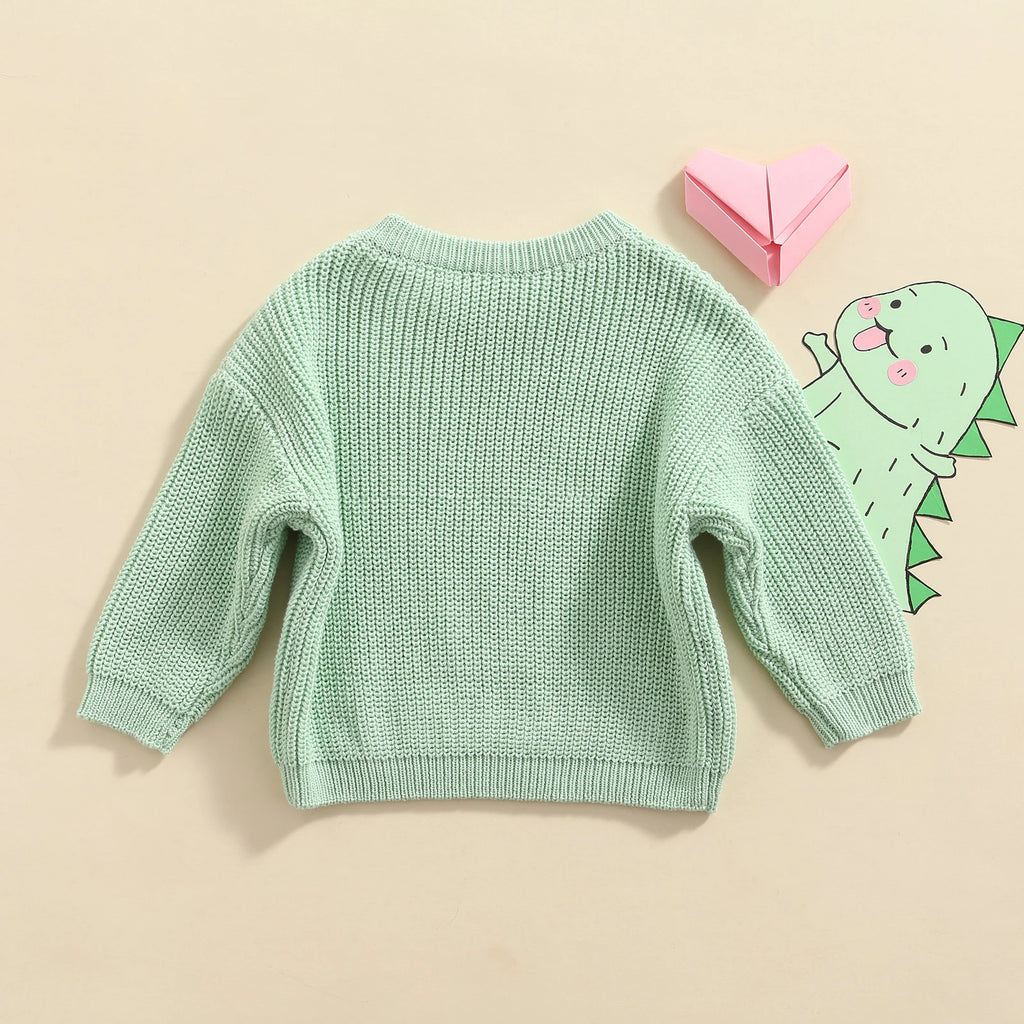 Lioraitiin 0-5Years Toddler Baby Round Neck Sweaters, Winter Warm Long Sleeve Candy Color Knit Pullovers