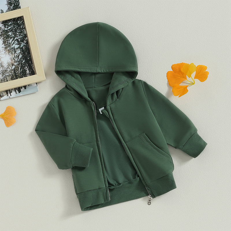 2023-06-22 Lioraitiin 0-5Years Toddler Boys Girls Hoodies Jacket Solid Zip Up Hooded Long Sleeve Kids Coat Fall Winter Outerwear