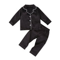 2020-09-09 Lioraitiin 1-7T Toddler Baby Black Satin Pajamas Infant Boy Short/Long Sleeve Pants Sleepwear Casual 2PCS Homewear