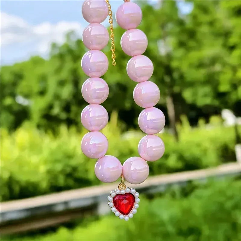 Adjustable Pet Collar Pearl Love Necklace Cat Collar Puppy Accessories Dog Chain Chihuahua Wedding Pet Jewelry Stuff