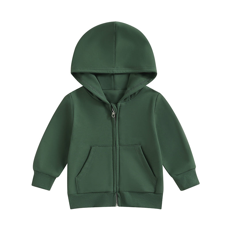 2023-06-22 Lioraitiin 0-5Years Toddler Boys Girls Hoodies Jacket Solid Zip Up Hooded Long Sleeve Kids Coat Fall Winter Outerwear