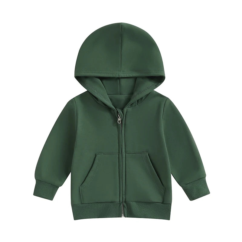 2023-06-22 Lioraitiin 0-5Years Toddler Boys Girls Hoodies Jacket Solid Zip Up Hooded Long Sleeve Kids Coat Fall Winter Outerwear