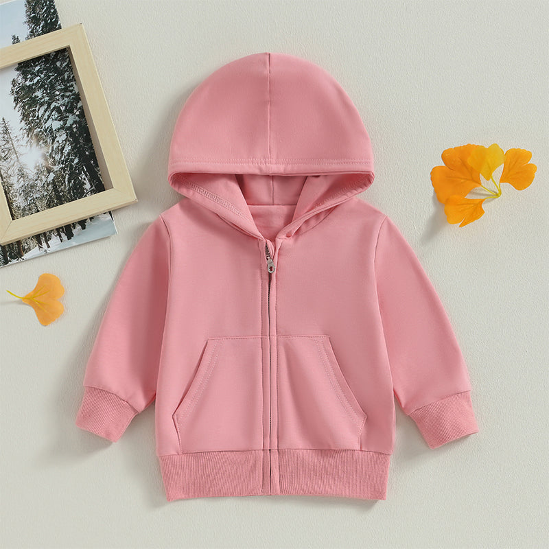 2023-06-22 Lioraitiin 0-5Years Toddler Boys Girls Hoodies Jacket Solid Zip Up Hooded Long Sleeve Kids Coat Fall Winter Outerwear
