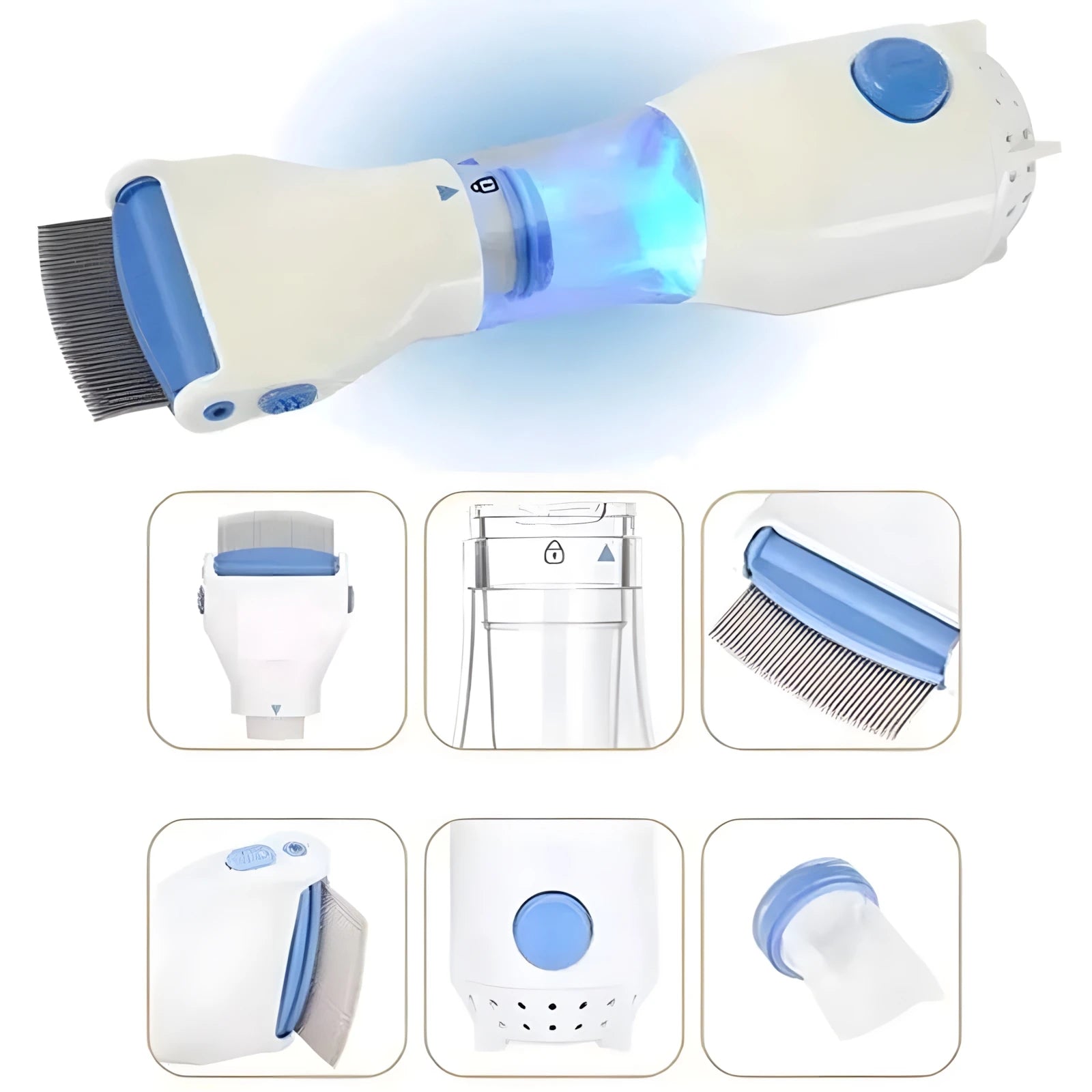 Electric Suction Flea Comb Efficient Cleaning Removing Lice Automatic Clean Comb with Dense Teeth for Dog/Cat Pet Grooming Tool