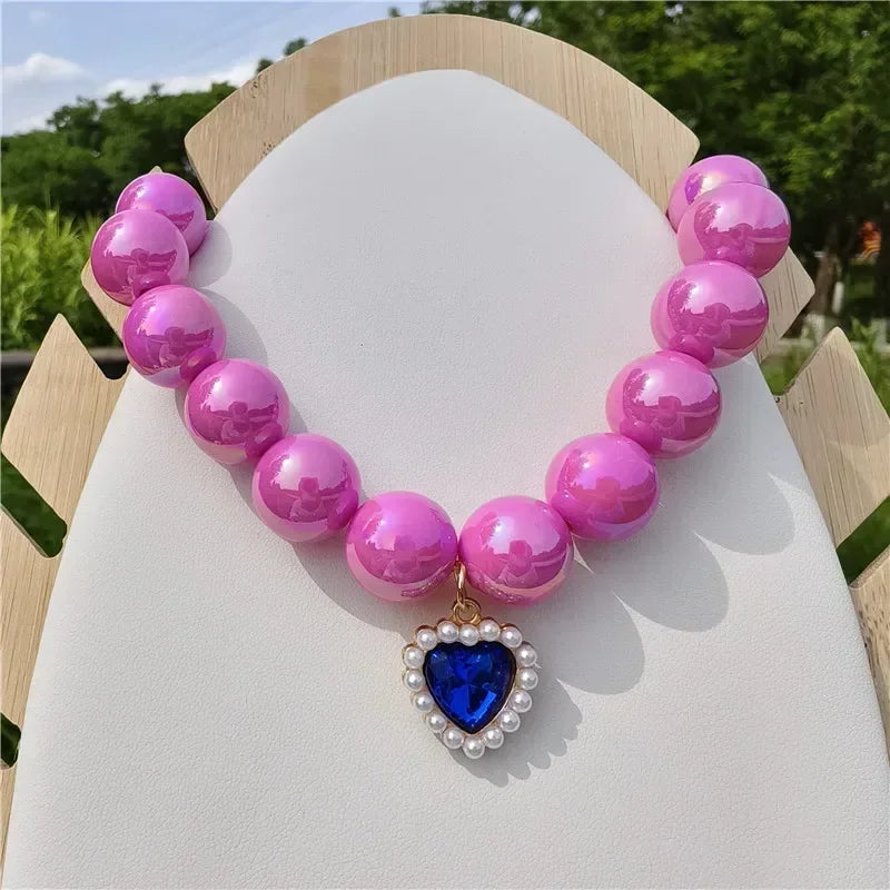 Adjustable Pet Collar Pearl Love Necklace Cat Collar Puppy Accessories Dog Chain Chihuahua Wedding Pet Jewelry Stuff