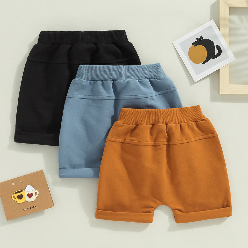 2023-01-03 Lioraitiin 0-3years Toddler Kids Boys 3Pcs Short Trousers Casual Party Street Spring Summer Solid Drawstring Pants