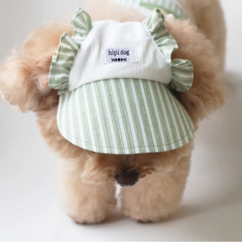 Dog Clothes with Hat Pet Vest Set Striped Dog T Shirt Cute Kitten Puppy Costume Chihuahua Bichon Girls Cooling Clothing Buckle