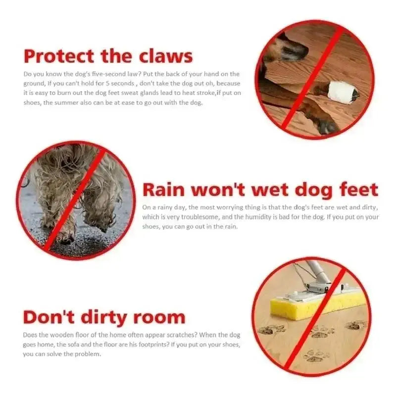 New 4pcs Waterproof Pet Dog Shoes Anti-slip Rain Snow Boot Thick Warm For Small Cats Dogs Puppy Socks Booties