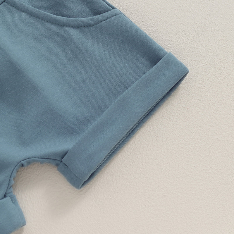 Toddler Baby Summer Clothes Solid Color Short Sleeve Round Neck T-Shirt with Shorts 2Pcs Outfit