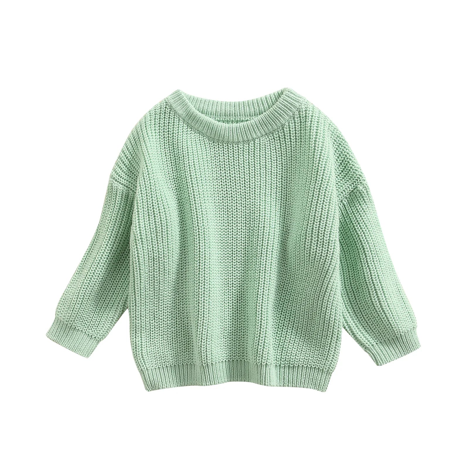 Lioraitiin 0-5Years Toddler Baby Round Neck Sweaters, Winter Warm Long Sleeve Candy Color Knit Pullovers