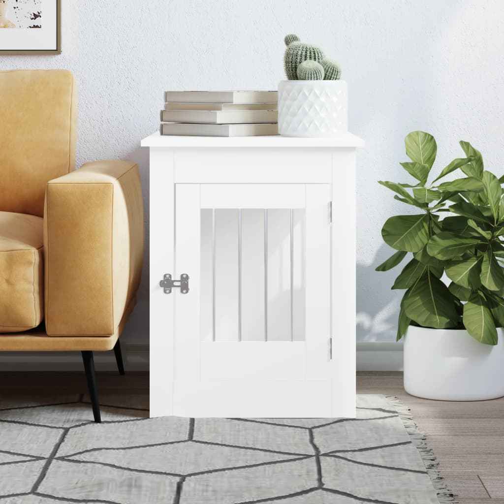 NNEVL Dog Crate Furniture White 55x80x68 cm Engineered Wood